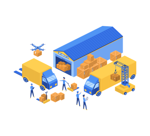 Delivery Warehouse  Illustration