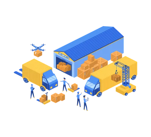 Delivery Warehouse  Illustration