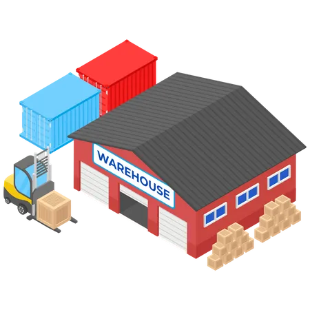 Delivery Warehouse or Storage Illustration