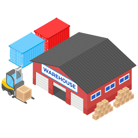 Delivery Warehouse or Storage  Illustration