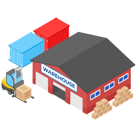 Delivery Warehouse or Storage  Illustration