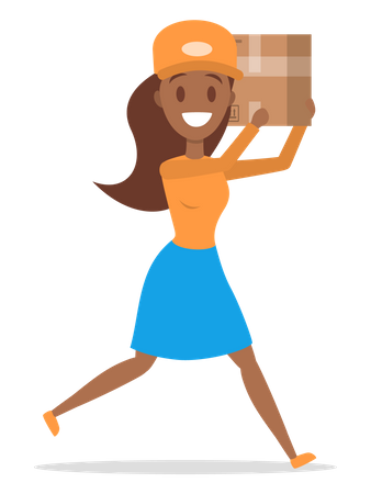 Delivery woman giving delivery  Illustration