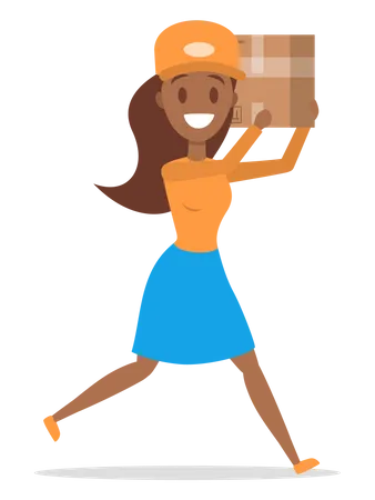 Delivery woman giving delivery  Illustration