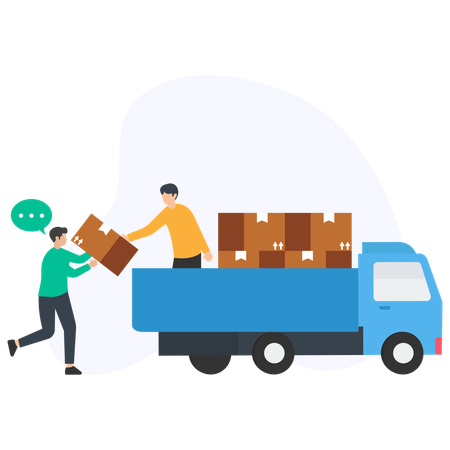 Delivery worker Deliver parcel  Illustration