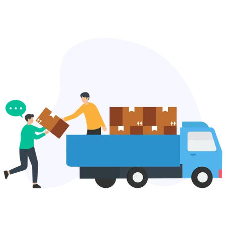 Delivery worker Deliver parcel  Illustration