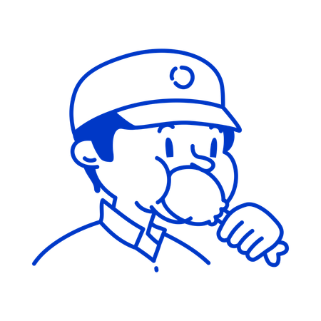 Delivery Worker Eating chicken leg  Illustration