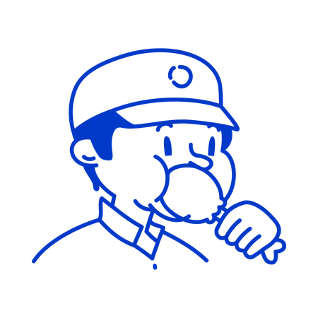 Delivery Worker Eating chicken leg  Illustration