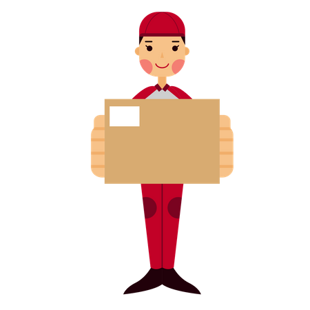 Deliveryman delivering package Illustration