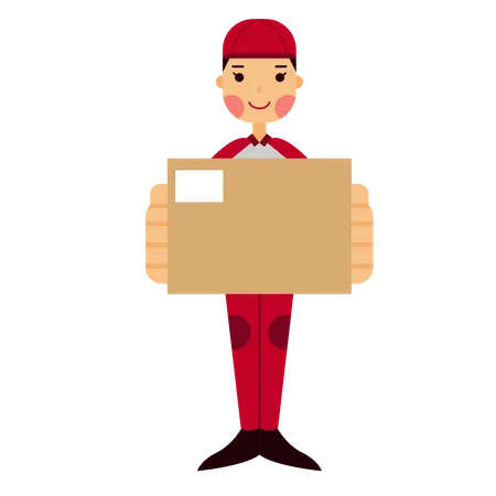 Deliveryman delivering package Illustration