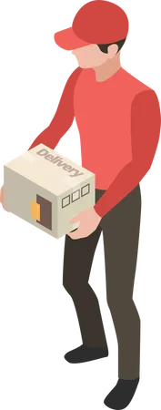 Deliveryman delivering package  Illustration