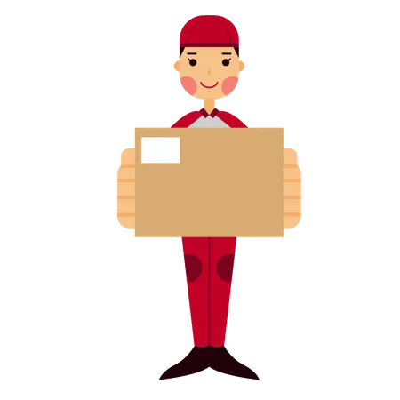 Deliveryman delivering package  Illustration