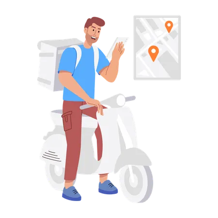 Deliveryman doing Food Delivery  Illustration