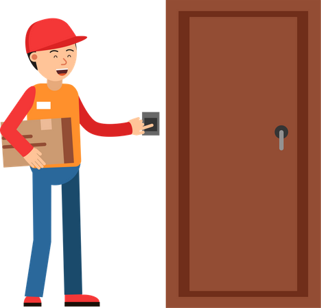 Deliveryman doing home delivery  Illustration