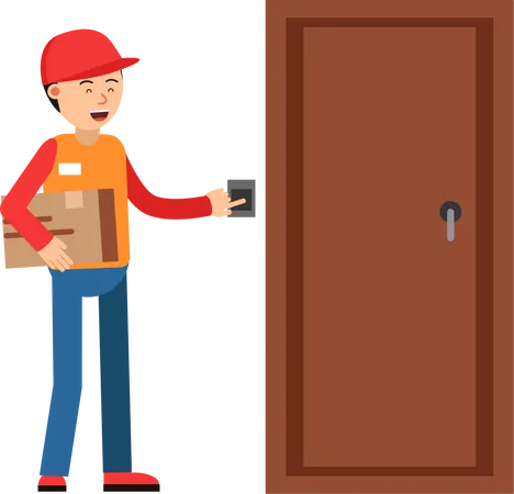 Deliveryman doing home delivery  Illustration