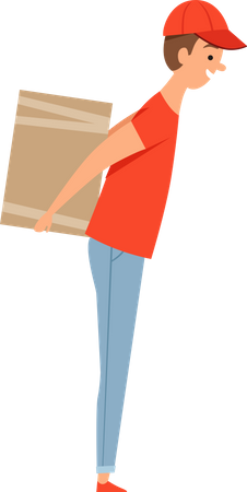 Deliveryman going to deliver courier Illustration