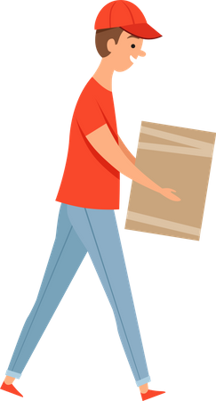 Deliveryman going to deliver package Illustration