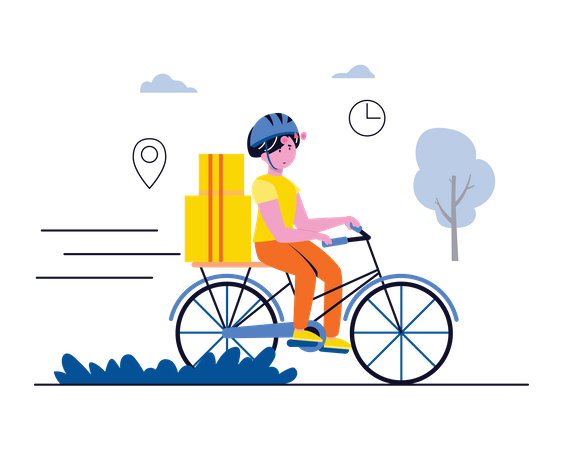 Deliveryman going to deliver package  Illustration