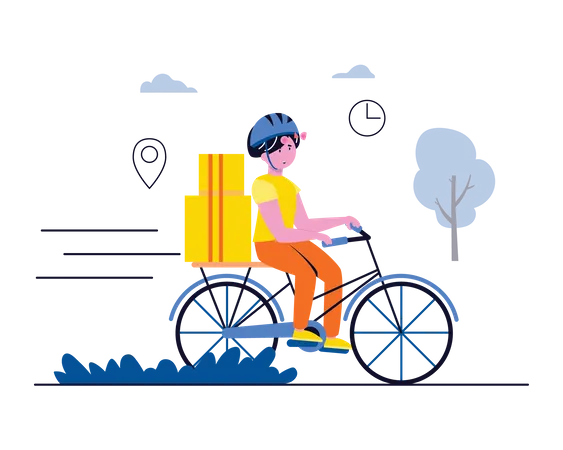 Deliveryman going to deliver package  Illustration