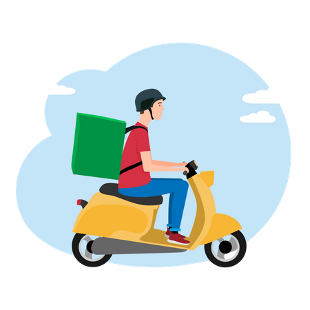 Deliveryman going to deliver package  Illustration