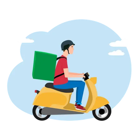 Deliveryman going to deliver package  Illustration