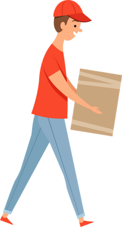 Deliveryman going to deliver package  Illustration