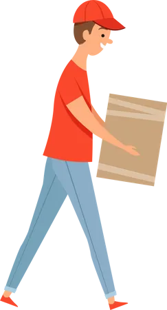 Deliveryman going to deliver package  Illustration