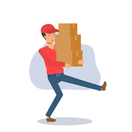 Deliveryman going to deliver parcel Illustration