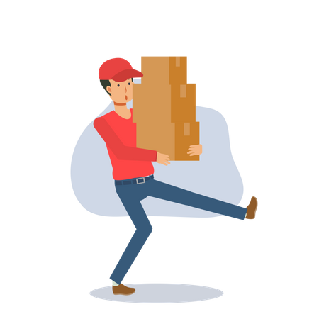 Deliveryman going to deliver parcel  Illustration