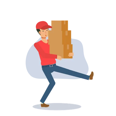 Deliveryman going to deliver parcel  Illustration