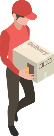 Deliveryman holding box  Illustration