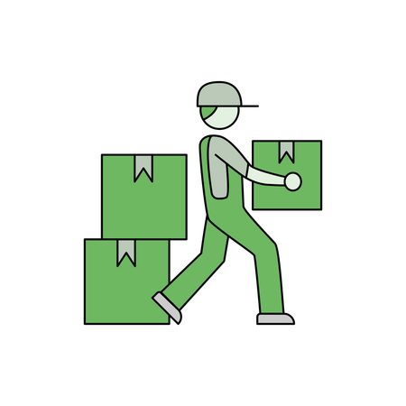 Deliveryman holding box  Illustration