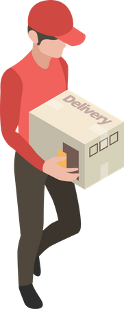 Deliveryman holding box  Illustration