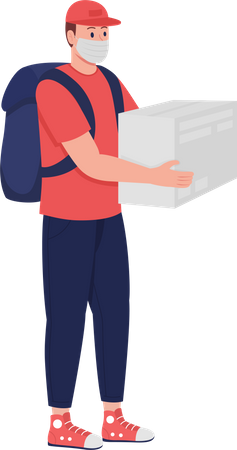 Deliveryman holding courier Illustration