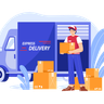 loading boxes in truck illustration free download