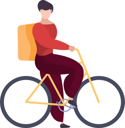 Deliveryman riding cycle Illustration