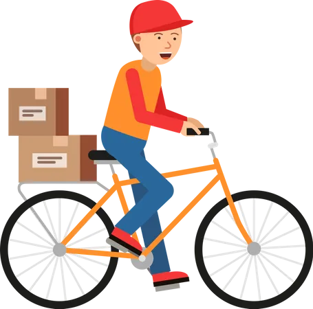 Deliveryman riding cycle  Illustration