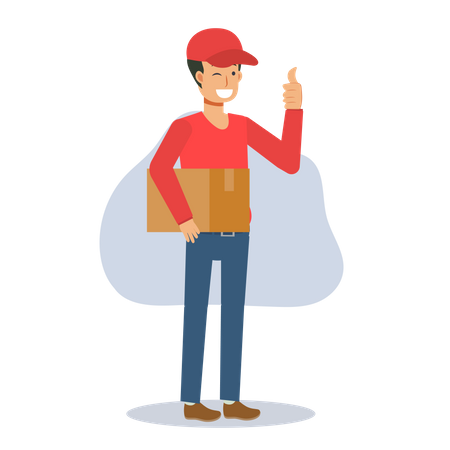 Deliveryman showing thumbs up Illustration