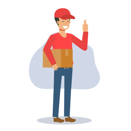 Deliveryman showing thumbs up Illustration