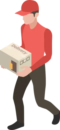 Deliveryman walking with package  Illustration