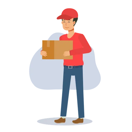 Deliveryman with box  Illustration