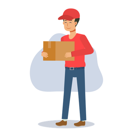 Deliveryman with box  Illustration