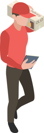 Deliveryman with package Illustration
