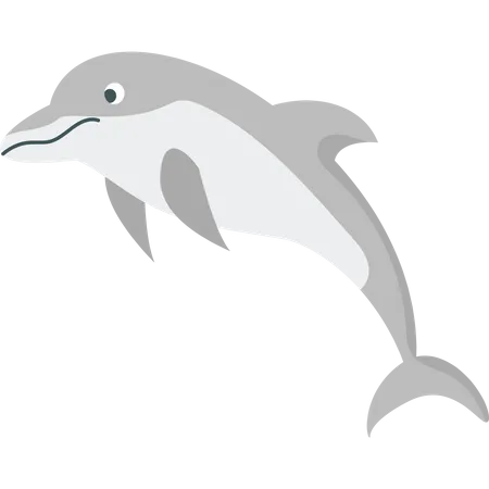 Delphin Springt In Den Wellen Im Meer Illustration