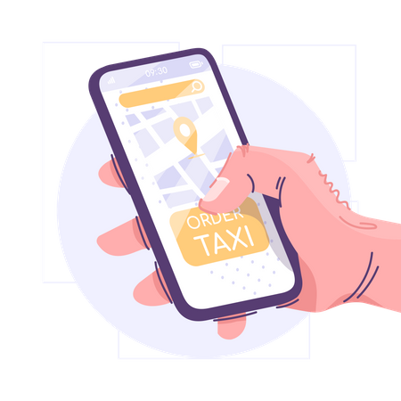 Demande de service de taxi  Illustration
