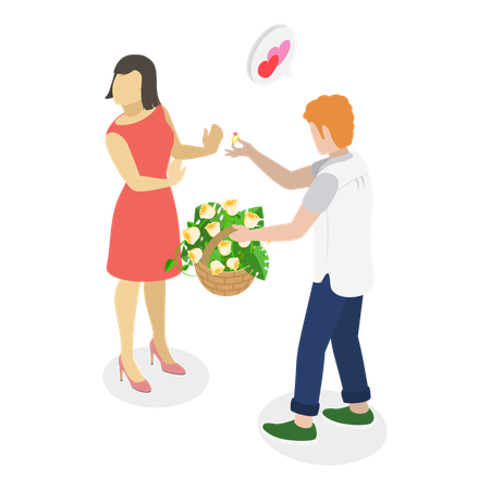 Rejet d'une demande en mariage  Illustration