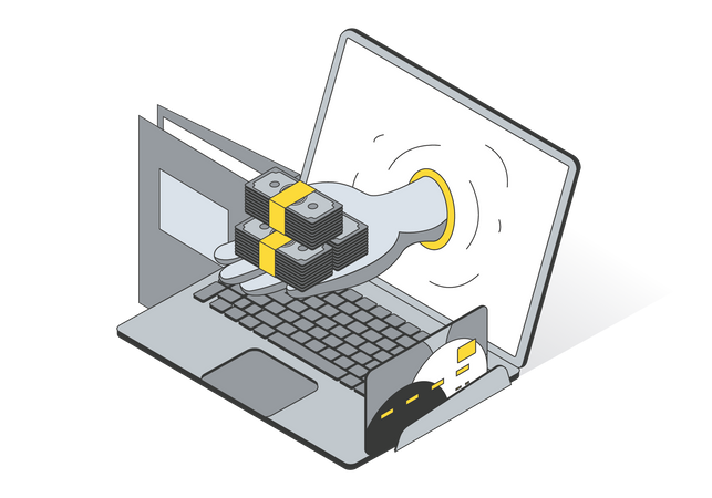 Demander un prêt en ligne  Illustration