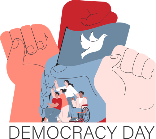 Democracy day celebration  Illustration