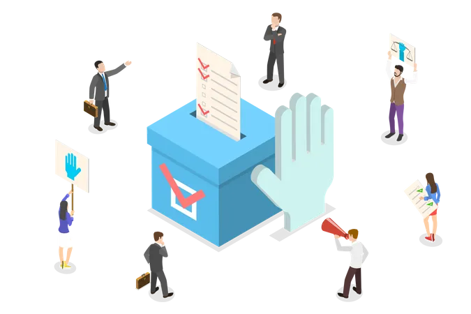 Democratic Election Poll and Voting Rights  Illustration