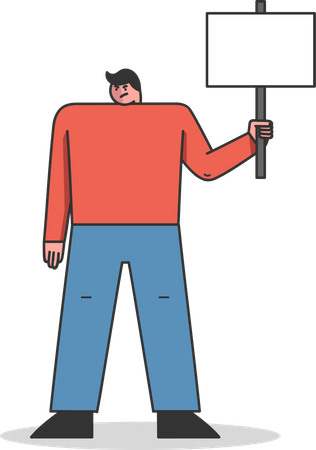 Demonstrant mit leerem Banner  Illustration