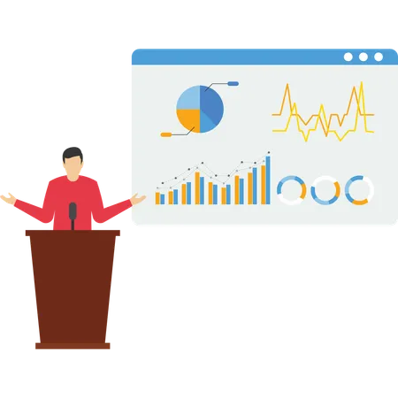 Demonstrating financial growth  Illustration